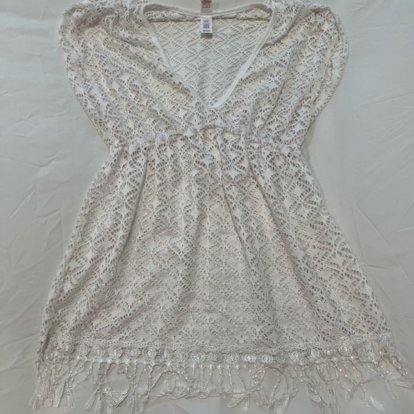 BONGO White Crochet Swim Coverup - Picture 1 of 2
